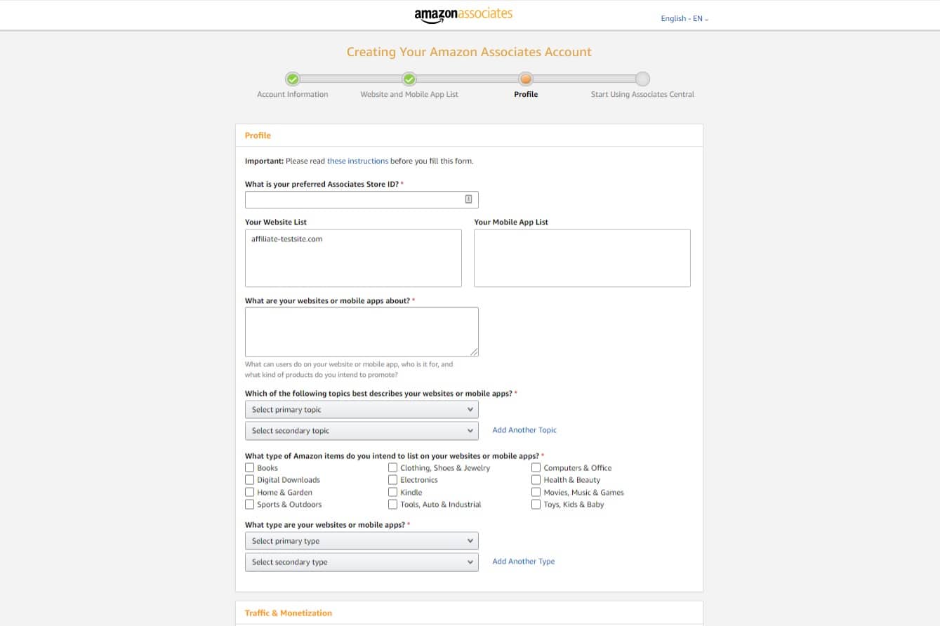 Become an Amazon Affiliate Signup